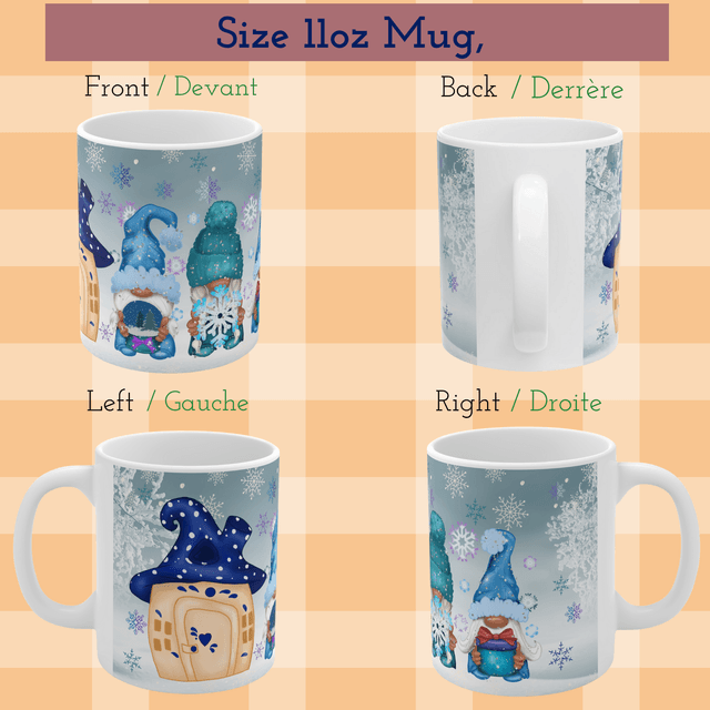Winter Christmas Gnomes Accent Coffee Mug, 11oz – A Festive Gift for Family & Friend / Mug de Noël avec Gnomes d’Hiver, 11oz 