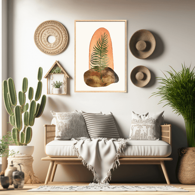 Impression Feuille Botanique Minimaliste - Décoration Murale Élégante / Minimalist Botanical Leaf Print - Elegant Wall Decor