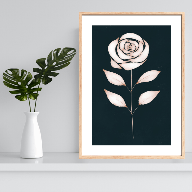 Impression Florale Rose Pastel / Soft Elegance: Pastel Rose Art Print: Décoration Murale Minimalist 