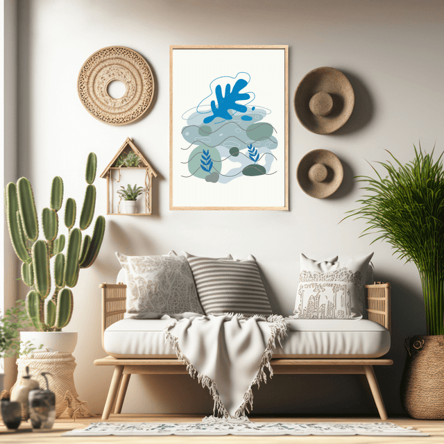 Impression Botanique Verte Bohème - Décoration Murale Inspirée par la Nature / Botanical Green Boho Print - Nature-Inspired Wall Decor
