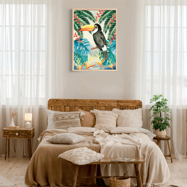 Impression Toucan dans la Forêt Tropicale d'Amazonie - Décoration Murale Exotique / Toucan in Amazon Rainforest Art Print - Exotic Wall Decor