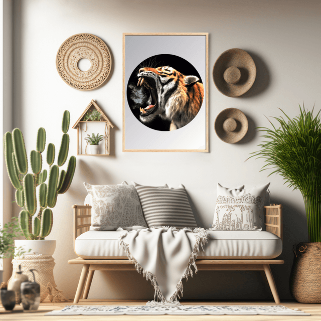 Impression Rugissement de Tigre - Décoration Murale Faune Sauvage / Tiger Roar Art Print - Wild Animal Wall Decor