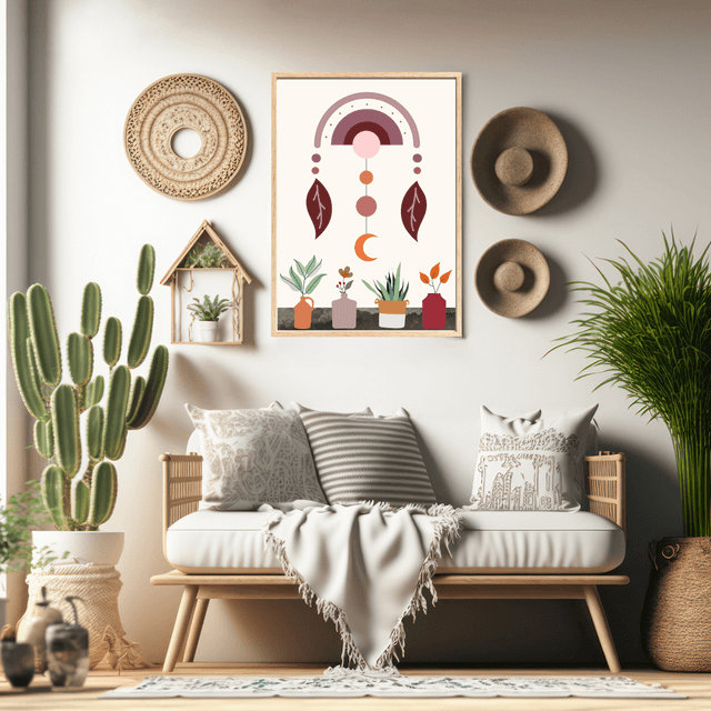 Impression Art Attrape-Rêves Bohème - Décoration Murale Éthérée / Boho Dream Catcher Art Print - Ethereal Wall Decor