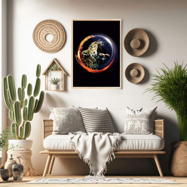 Impression Rugissement de Léopard - Décoration Murale Faune Sauvage / Leopard Roar Art Print - Wild Animal Wall Decor