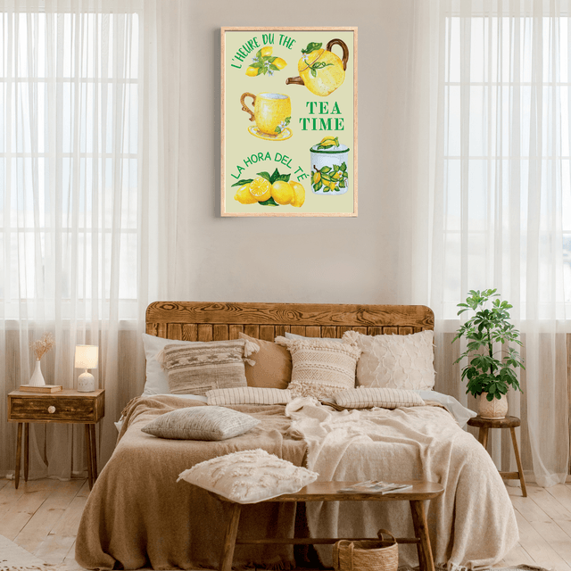 Impression d'Art Typographique 'Lemon Tea Time' - Décoration de Cuisine Conviviale / Lemon Tea Time Typography Art Print - Cozy Kitchen Decor 