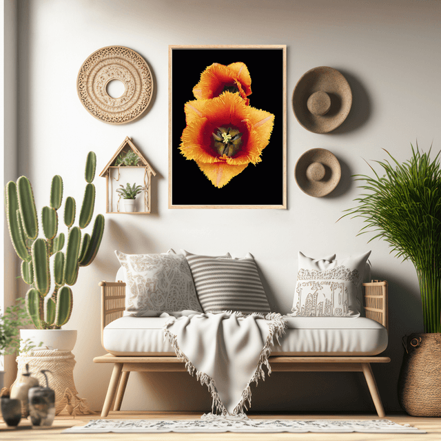  Impression de Tulipe à Franges Oranges / Sunny Delight: Orange Fringed Tulip Art Print:  Décoration Murale Florist 