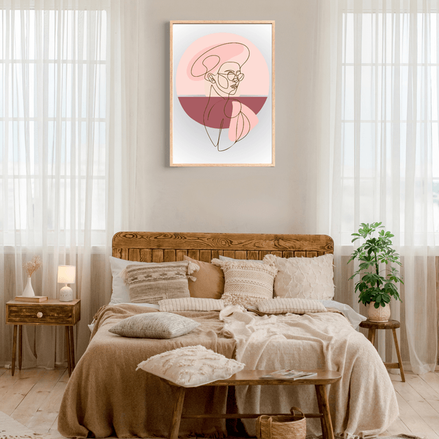 Illustration de Dessin Linéaire Élégante et Féminine - Art Mural Sophistiqué  / Elegant Feminine Line Drawing Illustration - Sophisticated Wall Art 