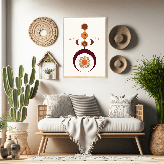 Impression d'Art Harmonie Céleste – Décoration Murale Bohème Moderne / Celestial Harmony Art Print – Modern Boho Wall Decor