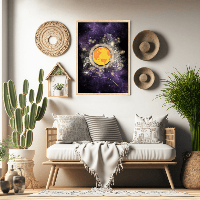 Impression du Monde dans la Main - Décoration Murale Inspirante / World in Hand Print - Inspirational Wall Decor