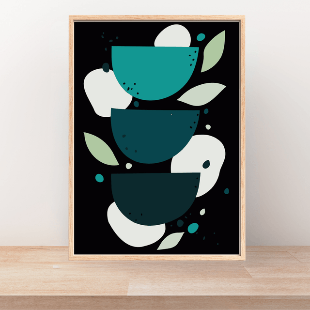 Impression Abstraites Bohèmes de Bols Verts - Décoration Murale Moderne / Green Bowls Boho Abstract Prints - Modern Wall Decor