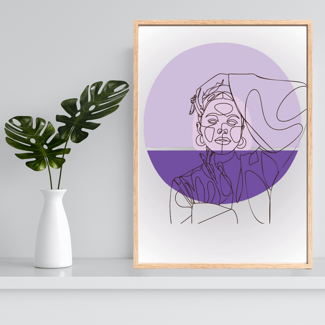 IIIustration de Art Linéaire Élégant - Femme avec le Bras Levé / Elegant Line Art Woman with Raised Arm - Minimalist Art Print