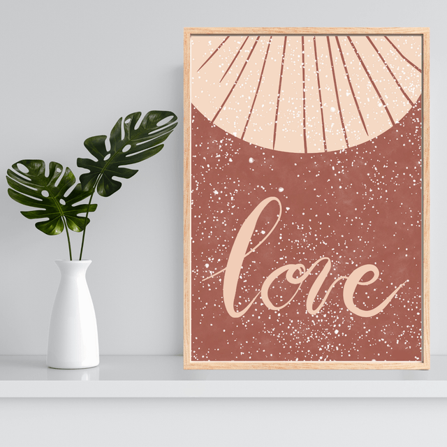 Impression Art Amour Bohème Typographie Romantique / Boho Love: Romantic Typography Art Print: Décoration Murale Bohème