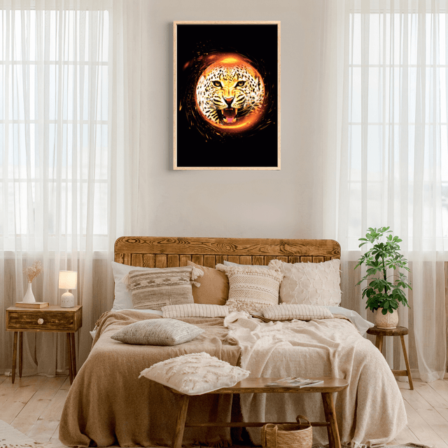 Impression Vortex de Léopard - Décoration Murale Faune Sauvage / Leopard Vortex Art Print - Wild Animal Wall Decor
