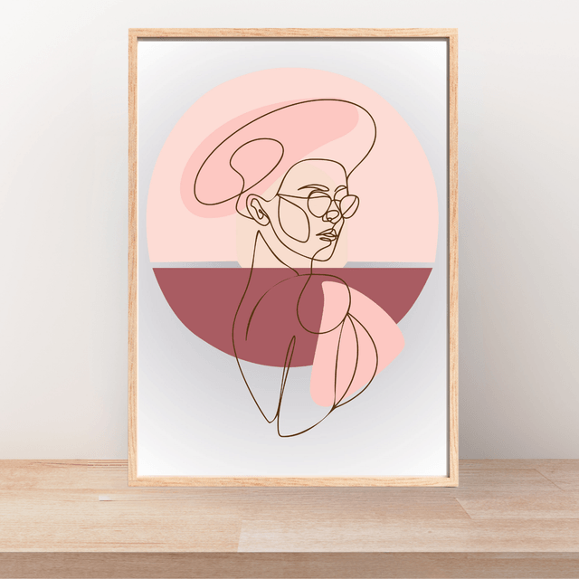 Illustration de Dessin Linéaire Élégante et Féminine - Art Mural Sophistiqué  / Elegant Feminine Line Drawing Illustration - Sophisticated Wall Art 