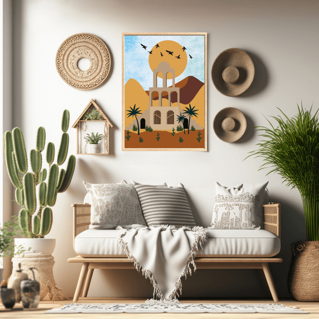 Impression d'Oasis du Désert - Décoration Murale Paysage Pittoresque / Desert Oasis Art Print – Scenic Landscape Wall Decor