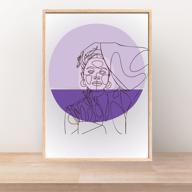 IIIustration de Art Linéaire Élégant - Femme avec le Bras Levé / Elegant Line Art Woman with Raised Arm - Minimalist Art Print