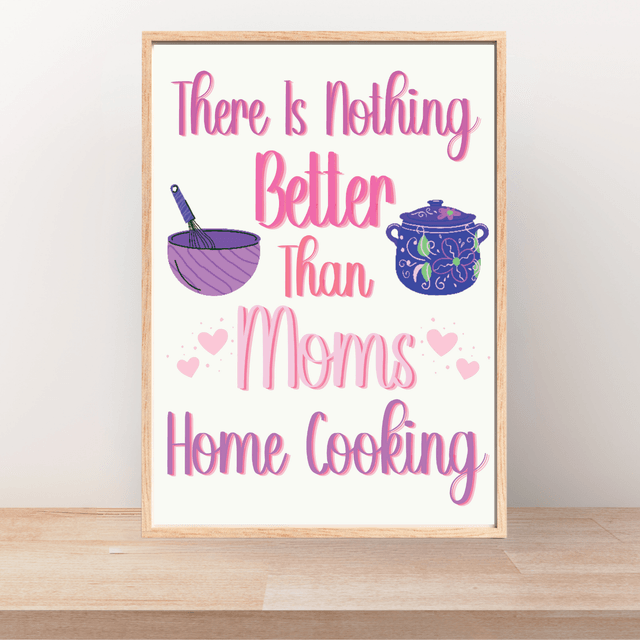Impression Typographique 'La Magie Opère Quand Maman Cuisine'- Décoration Murale /  Magic Happens When Mom Cooks Typography Print - Wall Decor