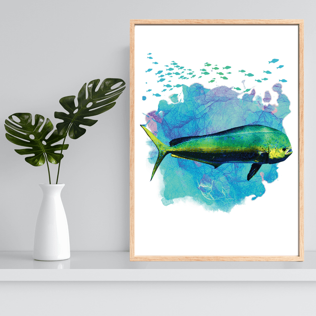  Impression Artistique de Mahi-mahi pour les Amoureux de l'Océan / Mahi-mahi Art Print for Ocean Lovers : Décoration Murale Aquatic