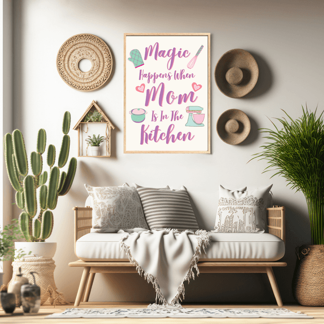 Impression Typographique 'Rien de Mieux que la Cuisine de Maman'- Décoration Murale / Nothing Better Than Mom's Cooking Typography Print - Wall Decor"