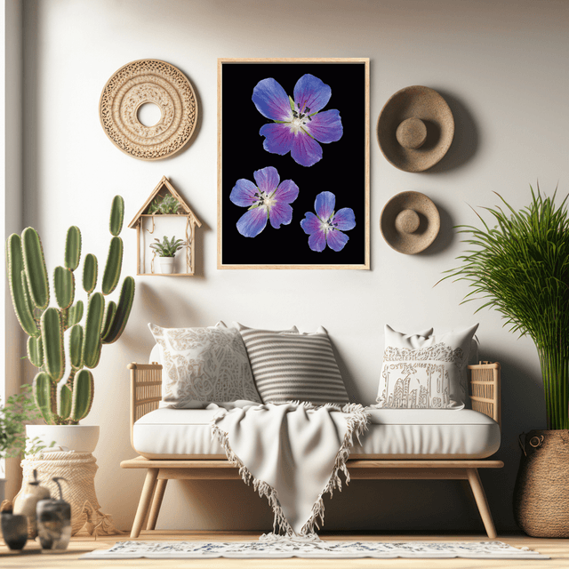 Impression Fleurs Violettes - Décoration Murale Florale Élégante / Purple Flowers Print - Elegant Floral Wall Decor