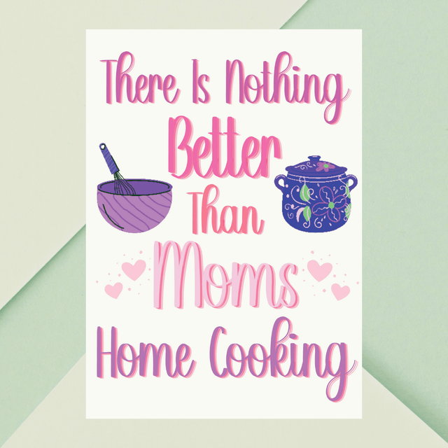 Impression Typographique 'La Magie Opère Quand Maman Cuisine'- Décoration Murale /  Magic Happens When Mom Cooks Typography Print - Wall Decor