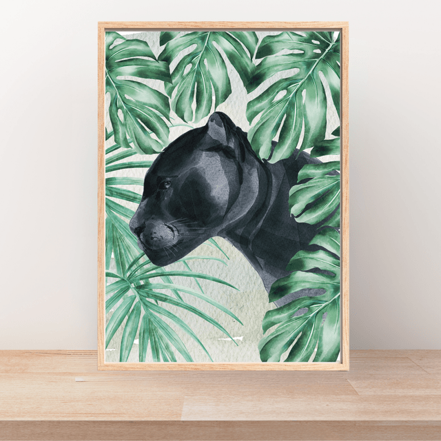 Impression de Panthère Marchant à travers la Jungle - Décoration Murale Sauvage / Panther Strolling Through the Jungle Print - Wild Wall Decor