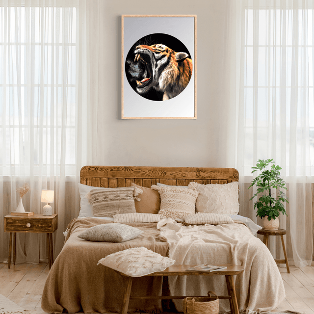 Impression Rugissement de Tigre - Décoration Murale Faune Sauvage / Tiger Roar Art Print - Wild Animal Wall Decor