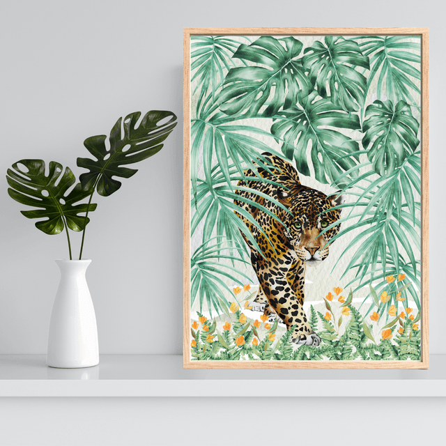 Impression Jaguar Rôdant dans la Jungle - Décoration Murale Sauvage / Jaguar Roaming in the Jungle Print - Wild Wall Decor