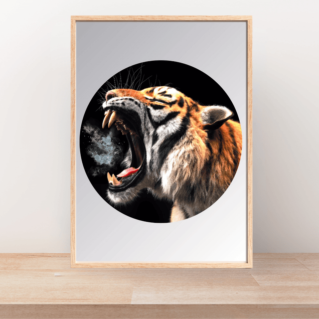 Impression Rugissement de Tigre - Décoration Murale Faune Sauvage / Tiger Roar Art Print - Wild Animal Wall Decor