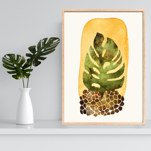 Impression Feuille Botanique Minimaliste - Décoration Murale Élégante / Minimalist Botanical Leaf Print - Elegant Wall Decor