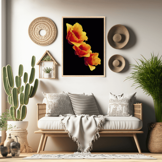 Impression de Tulip Fleurs à Franges Oranges / Orange Fringed Flowers Art Print: Décoration Murale Florist 