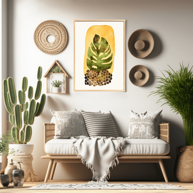 Impression Feuille Botanique Minimaliste - Décoration Murale Élégante / Minimalist Botanical Leaf Print - Elegant Wall Decor