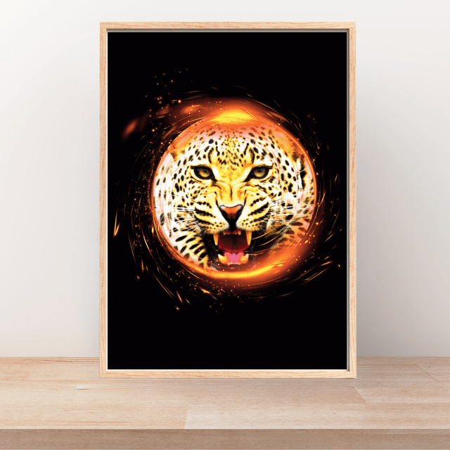 Impression Vortex de Léopard - Décoration Murale Faune Sauvage / Leopard Vortex Art Print - Wild Animal Wall Decor