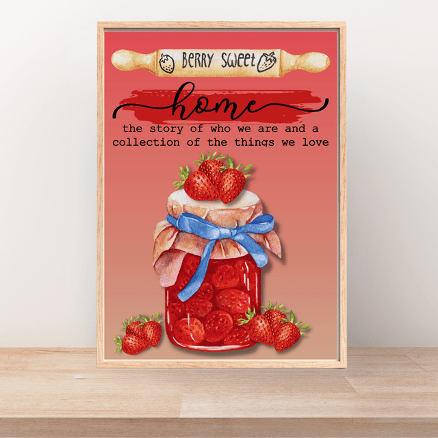  Impression Artistique de Douceur Fruité  de Fraises dans un Pot / Berry Sweet Delight: Strawberry Jar:  Décoration Murale Délice de Récolte