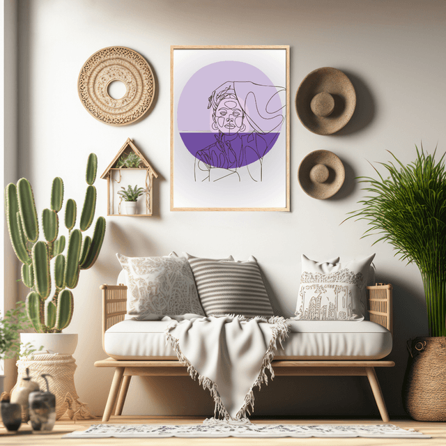 IIIustration de Art Linéaire Élégant - Femme avec le Bras Levé / Elegant Line Art Woman with Raised Arm - Minimalist Art Print