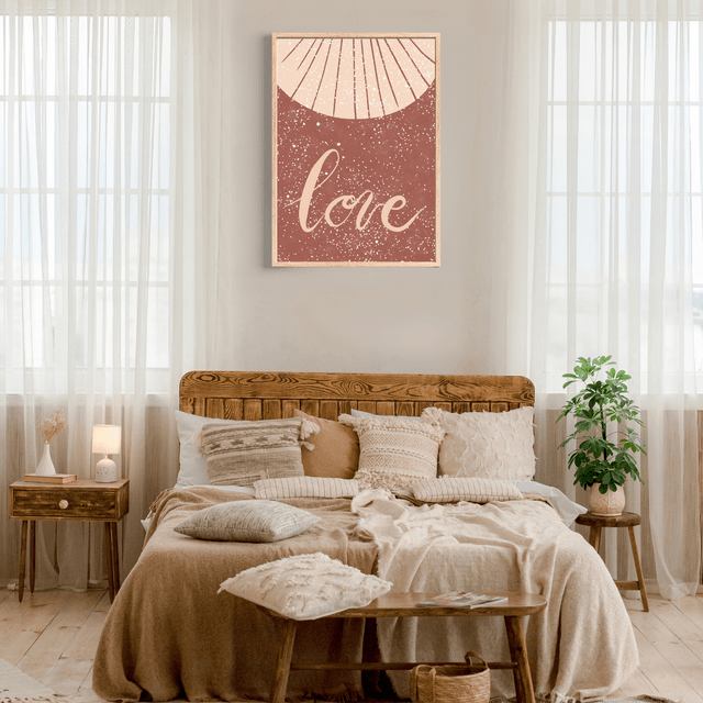 Impression Art Amour Bohème Typographie Romantique / Boho Love: Romantic Typography Art Print: Décoration Murale Bohème