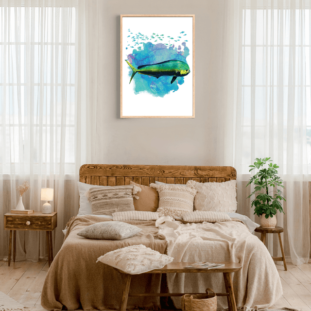  Impression Artistique de Mahi-mahi pour les Amoureux de l'Océan / Mahi-mahi Art Print for Ocean Lovers : Décoration Murale Aquatic
