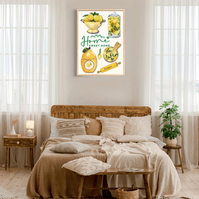 Impression d'Art Typographique Citrons - 'Home Sweet Home / Lemons Typography Art Print - 'Home Sweet Home' Wall Art