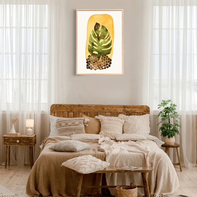 Impression Feuille Botanique Minimaliste - Décoration Murale Élégante / Minimalist Botanical Leaf Print - Elegant Wall Decor