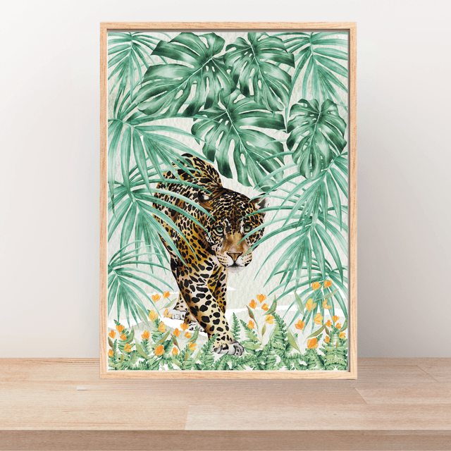 Impression Jaguar Rôdant dans la Jungle - Décoration Murale Sauvage / Jaguar Roaming in the Jungle Print - Wild Wall Decor