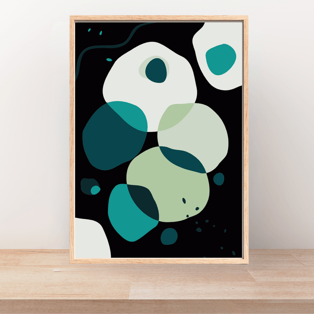 Impression Abstraite Bohème Verte - Décoration Murale Moderne / Green Boho Abstract Print - Modern Wall Decor