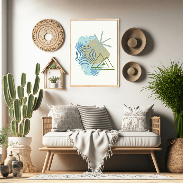 mpression Botanique Verte Bohème - Art Mural Inspiré par la Nature /"Botanical Green Boho Print - Nature-Inspired Wall Art"