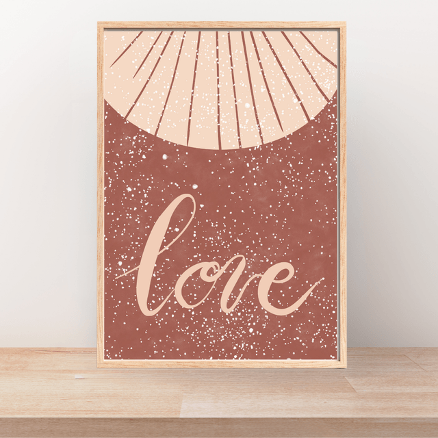Impression Art Amour Bohème Typographie Romantique / Boho Love: Romantic Typography Art Print: Décoration Murale Bohème