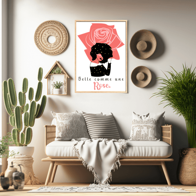 Impression 'Belle comme une Rose- Art Floral Élégant  / Beautiful as a Rose' Print - Elegant Floral Wall Art