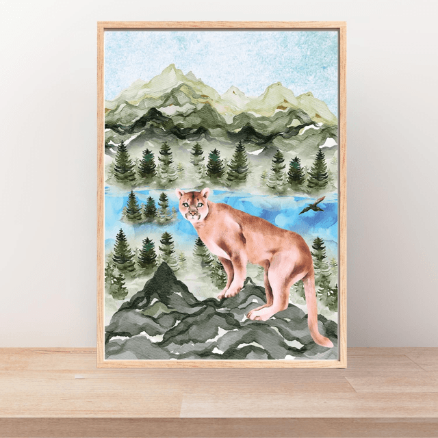 Impression de Lion des Montagnes dans la Nature Sauvage / Mountain Lion Print - Wild Nature Portrait