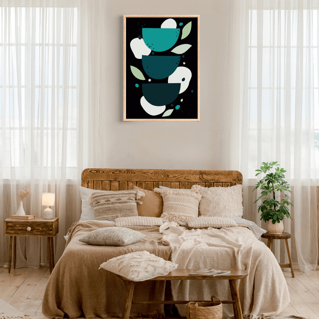 Impression Abstraites Bohèmes de Bols Verts - Décoration Murale Moderne / Green Bowls Boho Abstract Prints - Modern Wall Decor