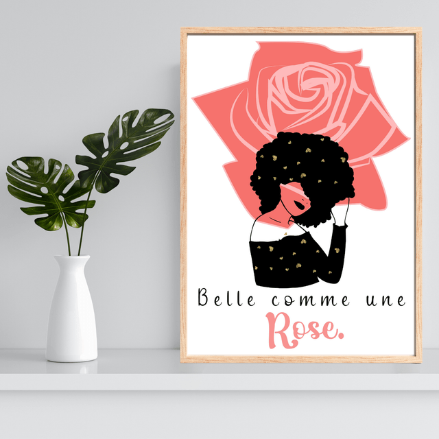 Impression 'Belle comme une Rose- Art Floral Élégant  / Beautiful as a Rose' Print - Elegant Floral Wall Art