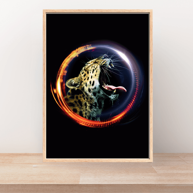 Impression Rugissement de Léopard - Décoration Murale Faune Sauvage / Leopard Roar Art Print - Wild Animal Wall Decor