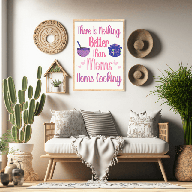 Impression Typographique 'La Magie Opère Quand Maman Cuisine'- Décoration Murale /  Magic Happens When Mom Cooks Typography Print - Wall Decor