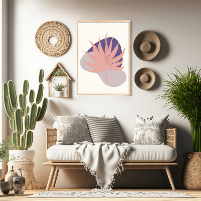Impression Bohème Botanique Violette - Décoration Murale Bohème / Botanical Purple Boho Print - Bohemian Wall Decor